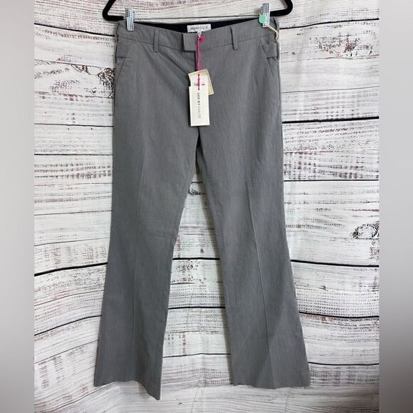 See By Chloe Pants Womens Size 6 Striped Straight Gray Trouser cotton Blend New - Picture 1 of 13